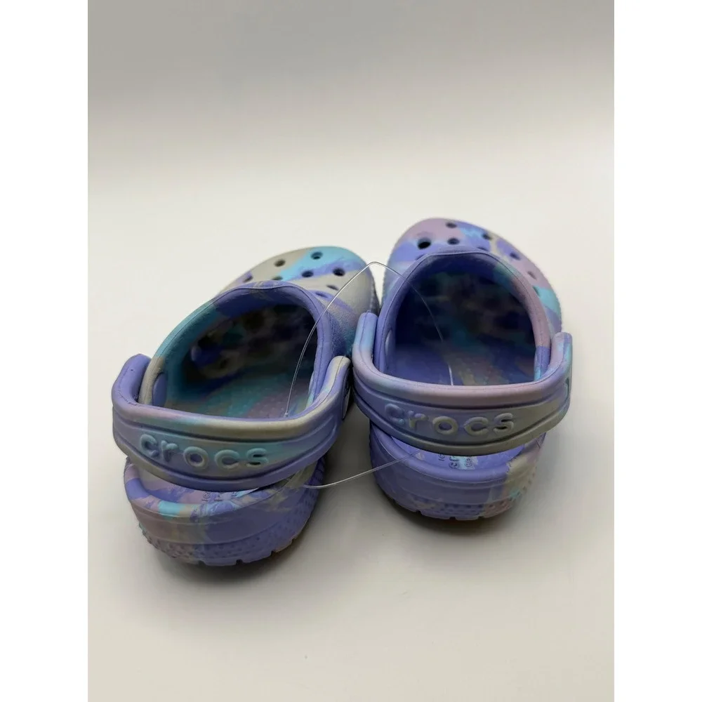 Crocs Kids Classic Clog Purple Blue Marble Swirl Slip On Shoes Size C4